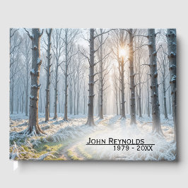 Livro De Visitas Memorial Morning Sunshine em Floresta Congelada