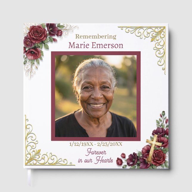Livro De Visitas Memorial Personalizado Comemorando |  Foto (Frente)