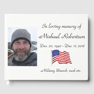 Livro De Visitas Memorial personalizado do veterano de Vietnam