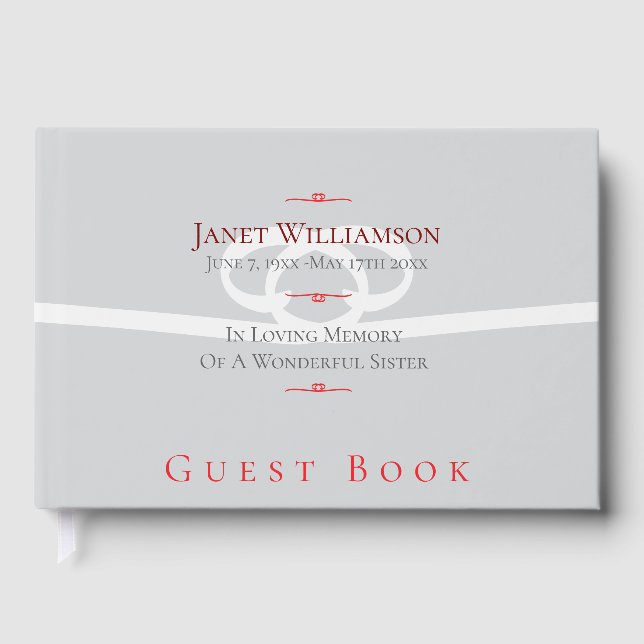 Livro De Visitas Memorial Ribbon Guest Book (Frente)