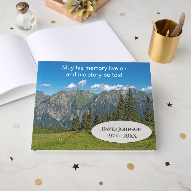 Livro De Visitas Memorial Service Austrian Alps In Summer (Frente aberta)