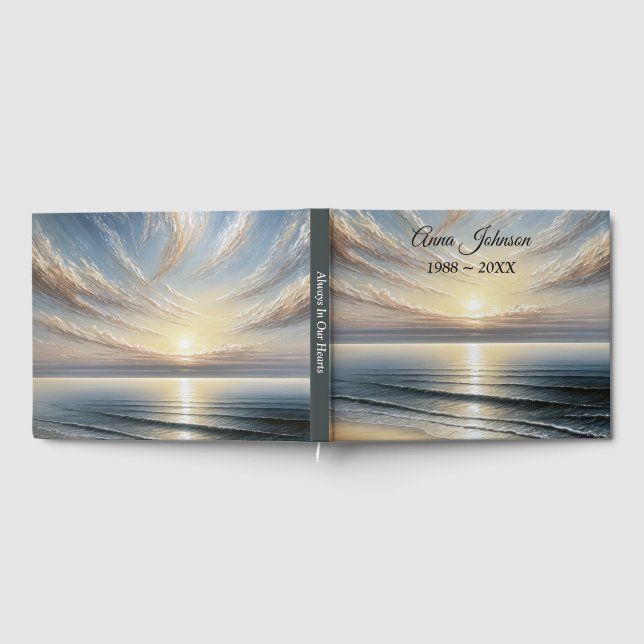 Livro De Visitas Memorial Service Ocean Sunrise Seascape (Completo)