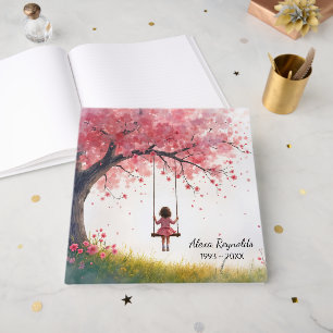 Livro De Visitas Menina em uma árvore de cereja
