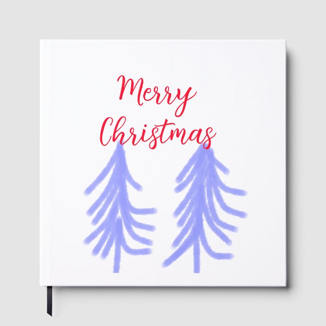 Livro De Visitas Merry Natal - Pinheiros de pinheiros roxos (Frente)