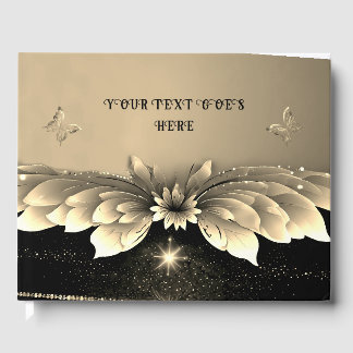 Livro De Visitas Metálico Dourado