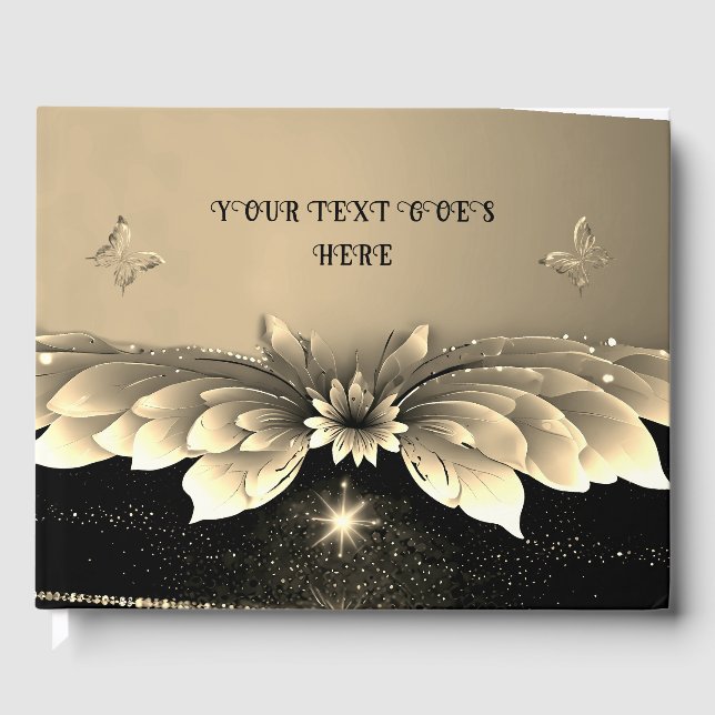 Livro De Visitas Metálico Dourado (Frente)