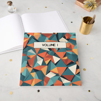 Livro De Visitas Mid-Century Geometric Teal & Orange | Custom Book