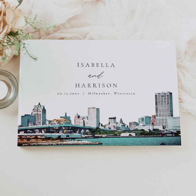 Livro De Visitas MILWAUKEE Wisconsin Skyline Destination Viagem (Criador carregado)