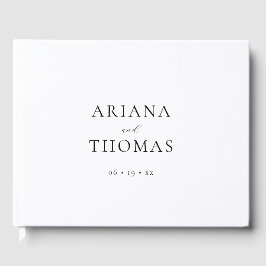 Livro De Visitas Minimal Black and White Custom Wedding