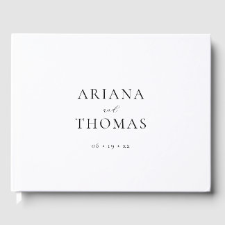 Livro De Visitas Minimal Black and White Custom Wedding