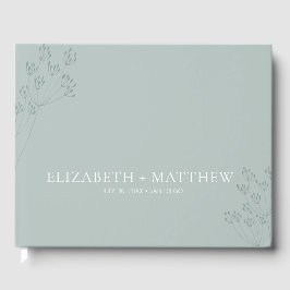 Livro De Visitas Minimal Boho Chic Green Wedding