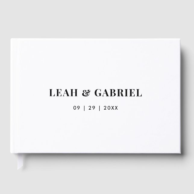 Livro De Visitas Minimal Bold Couples Wedding (Frente)