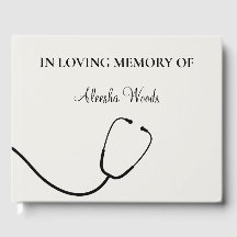 Minimal Celebration of Life Nurse Funeral Sign-in