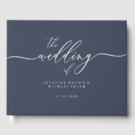 Livro De Visitas Minimal Moderno o casamento de Convidado da Marinh