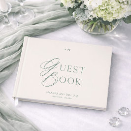 Livro De Visitas Minimal Sage Green Wedding Guest Book