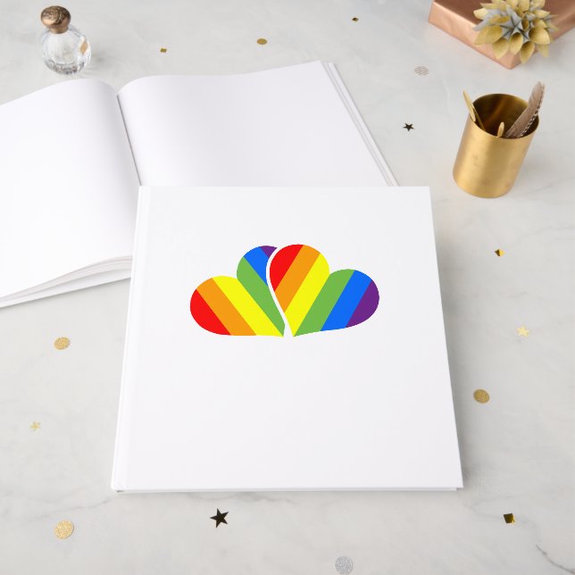 Livro De Visitas Minimalism and pride: Rainbow heart  (Frente aberta)