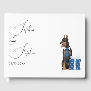 Livro De Visitas Minimalismo com Casamento de Cachorro Doberman