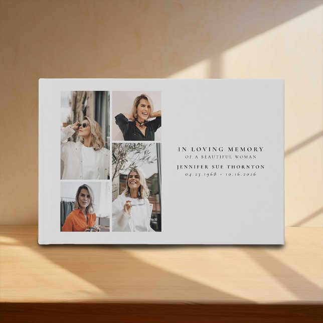Livro De Visitas Minimalist Photo Collage In Loving Memory (Criador carregado)