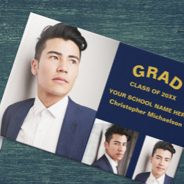 Livro De Visitas Minimalist Typography 3 Photo Graduation