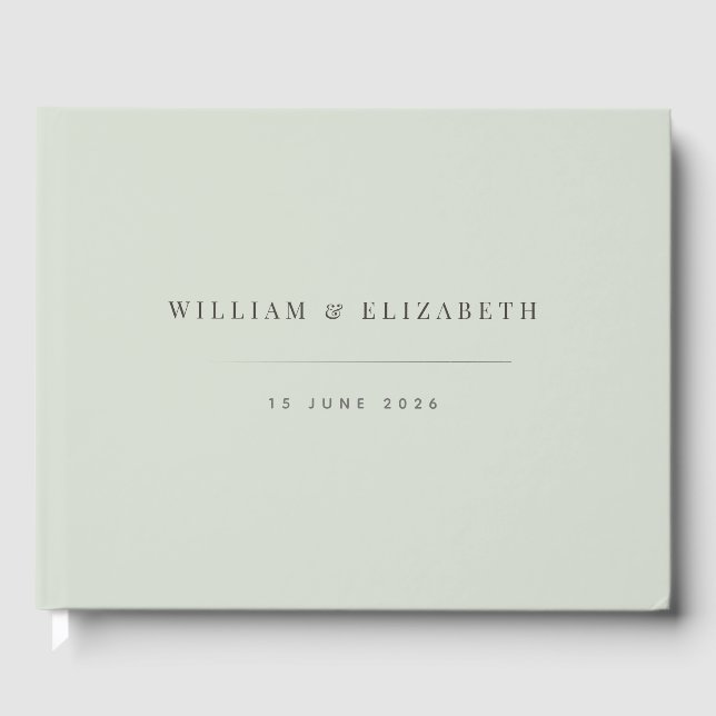 Livro De Visitas Minimalist Wedding  | Pale Sage (Frente)