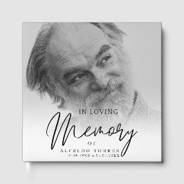 Livro De Visitas Minimalist White & Green In Loving Memory Funeral 