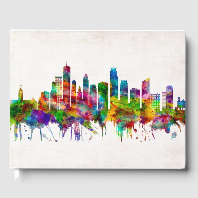 Livro De Visitas Minneapolis Minnesota Skyline (Frente)