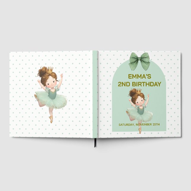 Livro De Visitas Mint Green Little Princess Ball  (Completo)