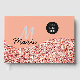 Livro De Visitas minúscula azul adicionar texto do logotipo obrigad