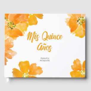 Livro De Visitas Mis Quince Anos Floral Bright Quinceanera