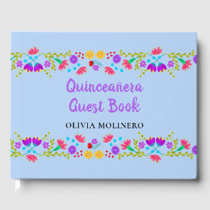 Livro De Visitas Mis Quince Anos Light Floral Quinceanera