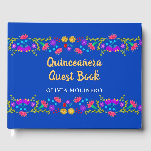 Livro De Visitas Mis Quince Anos Royal Blue Quinceanera (Frente)