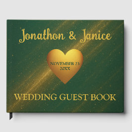 Livro De Visitas Mística Sparkasse Dourada e Verde