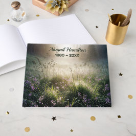 Livro De Visitas Misty Morning Meadow Com Flores Selvagens