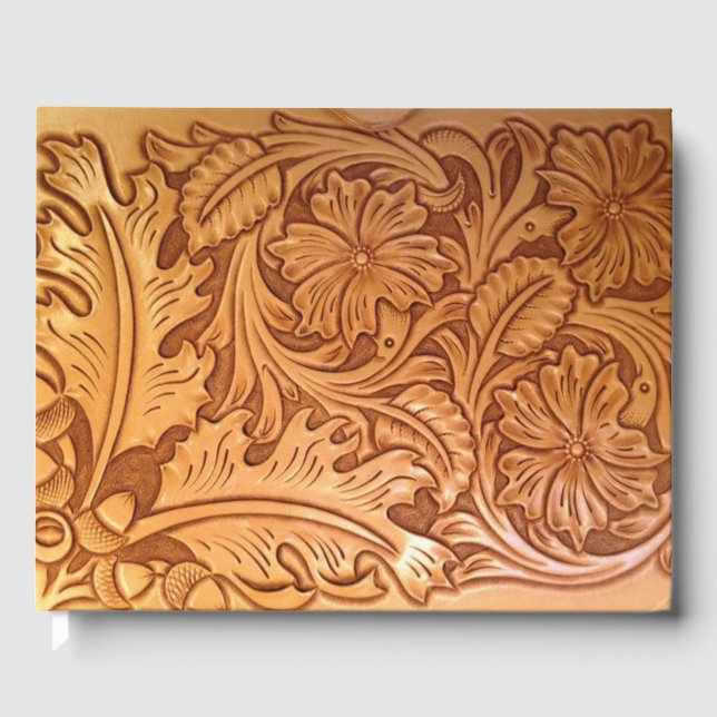 Livro De Visitas Moda russa marrom do cowboy couro ocidental (Frente)