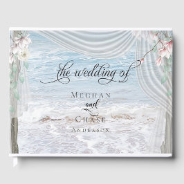 Livro De Visitas Modern Beach Waves Driftwood Arbor