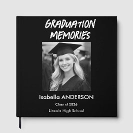 Livro De Visitas Modern Black and White Graduation Party