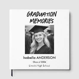 Livro De Visitas Modern Black and White Graduation Party