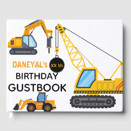 Livro De Visitas Modern Construction Simple Kid's Birthday