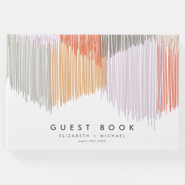 Livro De Visitas Modern Fringe Wedding Guest Book (Frente)
