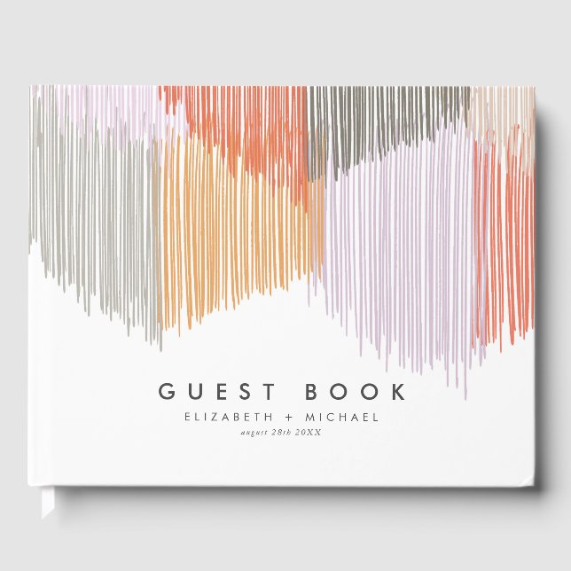 Livro De Visitas Modern Fringe Wedding Guest Book (Frente)