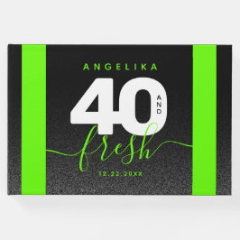 Livro De Visitas Modern Girly Bright Green 40 e Fresco