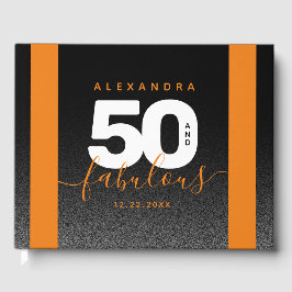 Livro De Visitas Modern Girly Orange 50 e Fabulosa