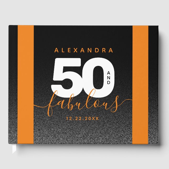 Livro De Visitas Modern Girly Orange 50 e Fabulosa (Frente)