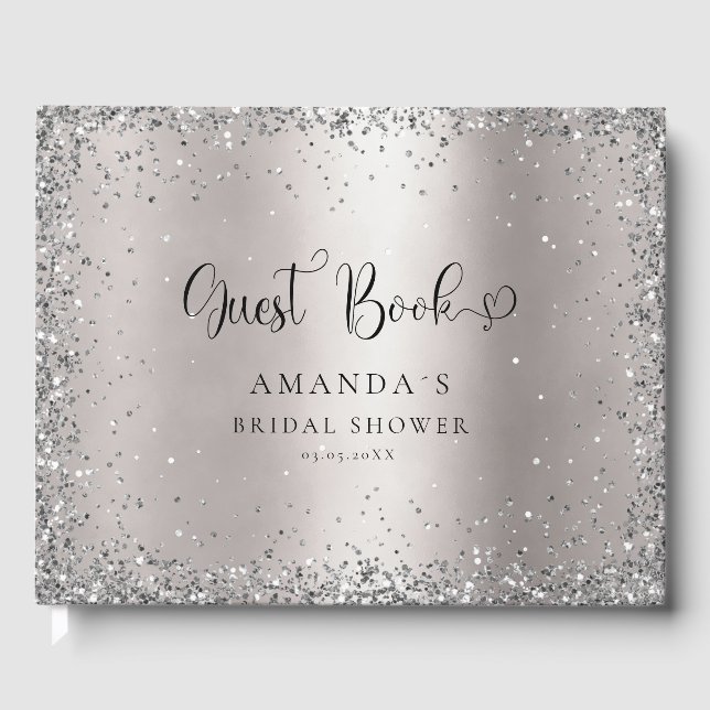 Livro De Visitas Modern, Glitter Bridal Shower    (Frente)