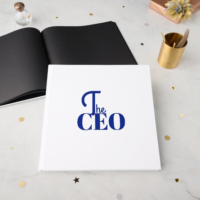 Livro De Visitas Modern Minimal The CEO Blue (Frente aberta)