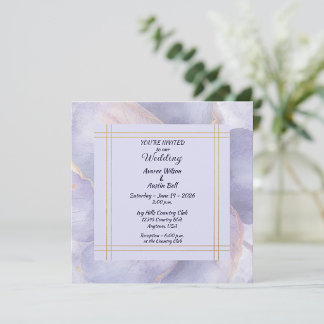 Livro De Visitas Modern Minimalist Gold and Purple Wedding 