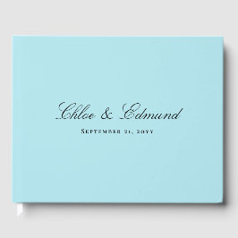 Livro De Visitas Modern Minimalist Powder Blue Wedding