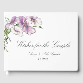 Livro De Visitas Modern Pansy Wedding