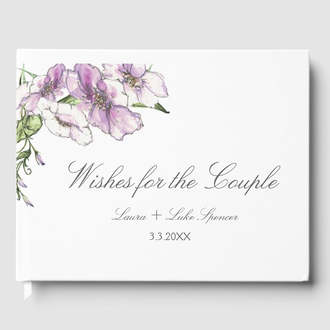 Livro De Visitas Modern Pansy Wedding (Frente)