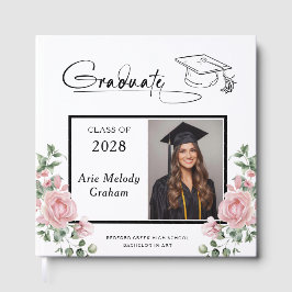 Livro De Visitas Modern Pink Roses Graduation 2 Photo